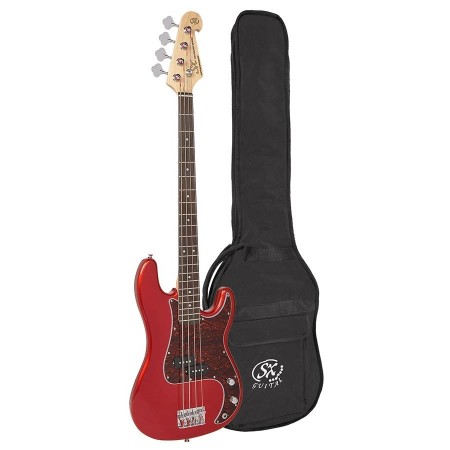 Electric Bass SX BD2 / CAR | P-Style Electric Bass Candy Apple Red with bag