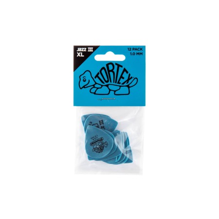 Dunlop 498P1.0 Tortex Jazz III XL 1.0 mm 12-pack