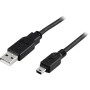 Deltaco USB 2.0 kabel typ A Hane - Mini B Hane 2m, svart