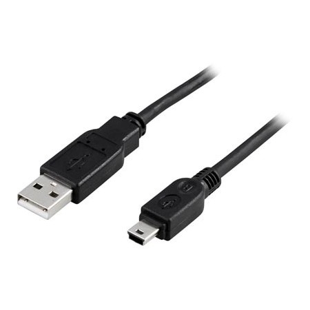 Deltaco USB 2.0 Cable A Male - Mini B Male 2m, Black