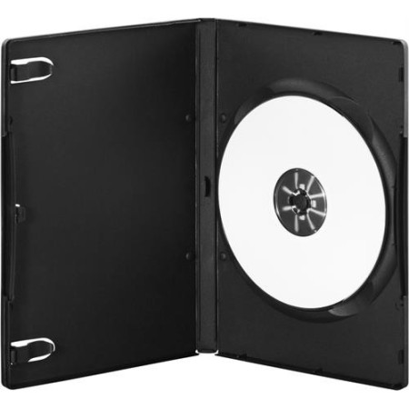 DELTACO hårdplast DVD-fodral för 1 skiva, svart, 5-pack