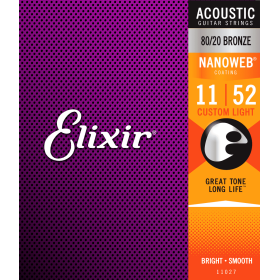 Elixir Nanoweb Acoustic 80/20 Custom Light 11-52