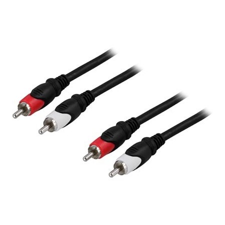 DELTACO Audio Cable, 2xRCA male - male, 3m