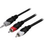 DELTACO Audio Cable, 3,5mm male - 2xRCA male 1m, Black